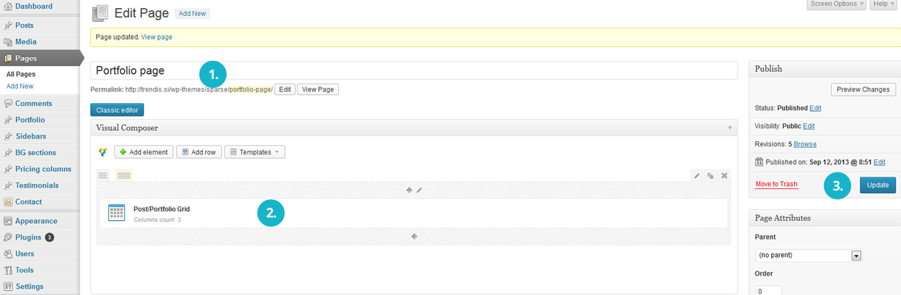 Create portfolio page